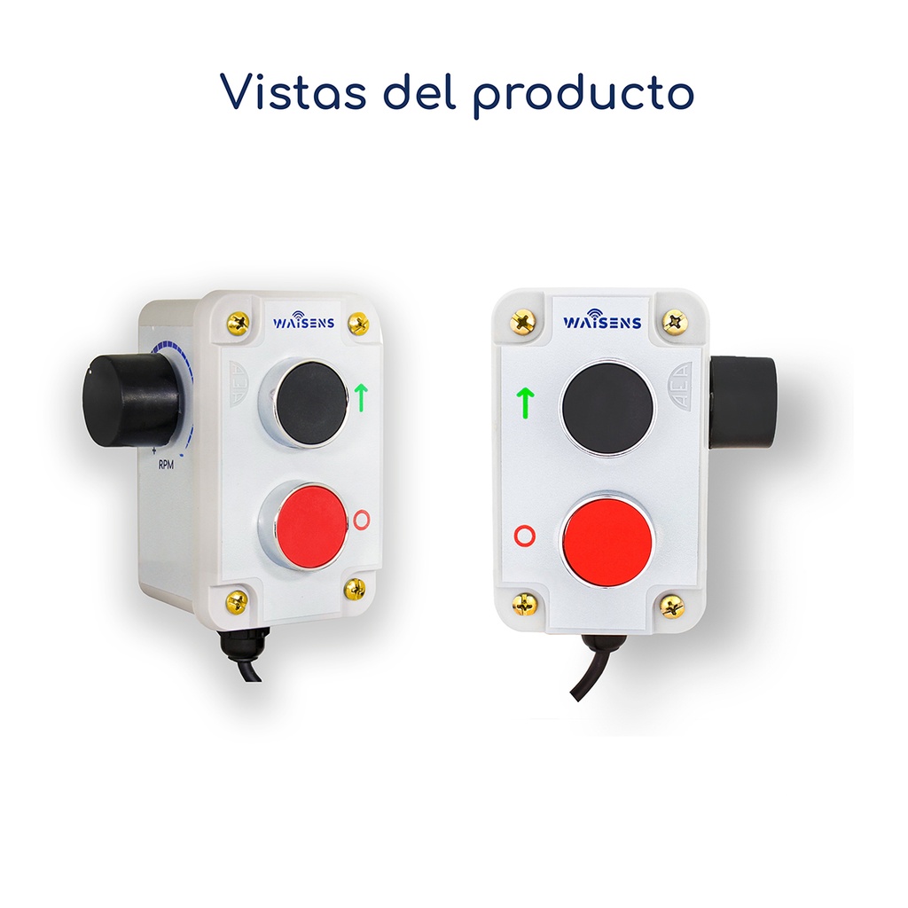 Vistas Botonera de marcha, parada y potenciómetro