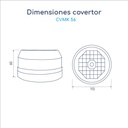 Dimensiones Cobertor de ventilador para motor trifásico Kaifa carcasa 56