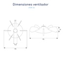 Dimensiones Ventilador para motor trifásico Kaifa carcasa 56