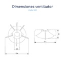 Dimensiones Ventilador para motor trifásico Mec carcasa 100