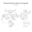 Dimensiones Caja de reenvío transmisión angular serie RL 31 salida simple "L" 1:1