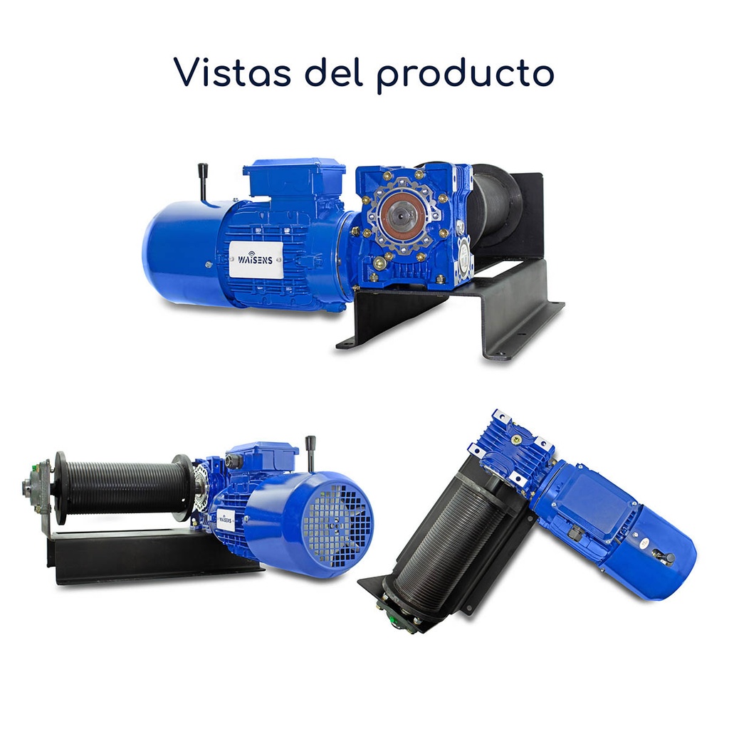 Vistas Grupo motriz trifásico con motor eléctrico y freno integrado 0,5 hp Montacargas 87 a 350 Kg