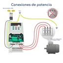 Conexiones potencia Variador de Frecuencia Andeli ADL180M 1 hp 220 V