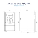 Dimensiones Variador de Frecuencia Andeli ADL180M 1 hp 220 V