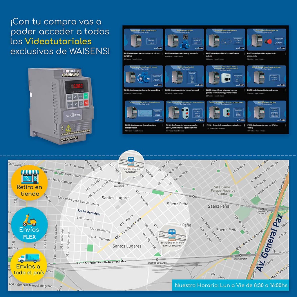 Videos tutoriales Variador de Frecuencia Powtran PI150 0,5 hp 220 V