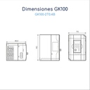 Dimensiones Variador de Frecuencia Gtake GK100 0,5 hp 220 V