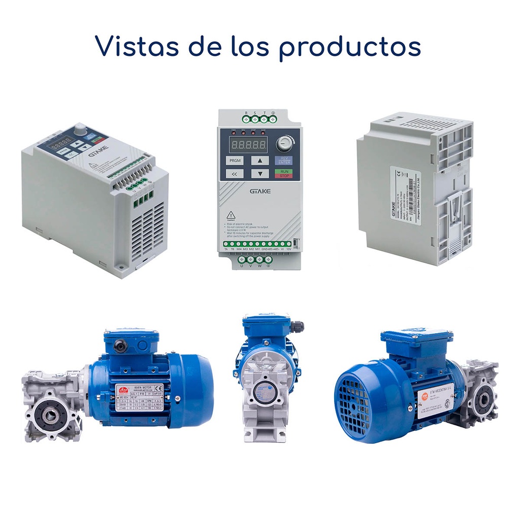 Vistas Combo de motorreductor con variador de frecuencia GK150 0,12 HP 220 V