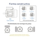 Forma constructiva Motor Monofásico 220v Bajo Par 0,25 hp 1500 rpm Blindado
