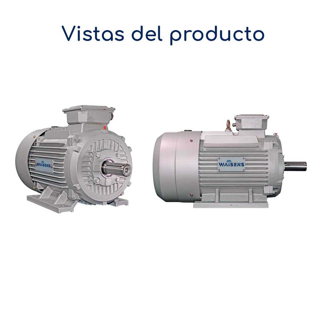 Vistas Motor trifásico Mec 15 hp 900 rpm con base B3