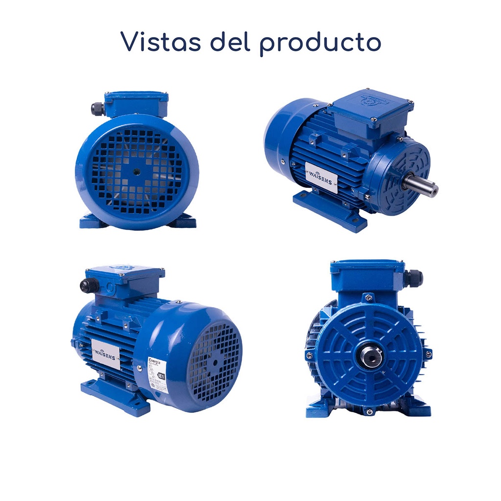 Vistas Motor trifásico Kaifa 0,12 hp 1500 rpm con base B3