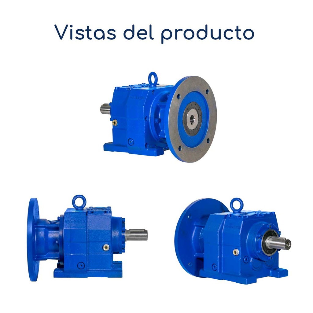 Vistas Reductor de Velocidad Coaxial Wuma RCW 37 Relación 1:10,11 C80 B5 Eje 25 mm