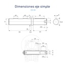 Dimensiones Eje simple para reductor de velocidad 25