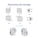 Posiciones giro Reductor de Velocidad WMI 25 Relación 1:7,5 C56 B14 Eje 11 mm